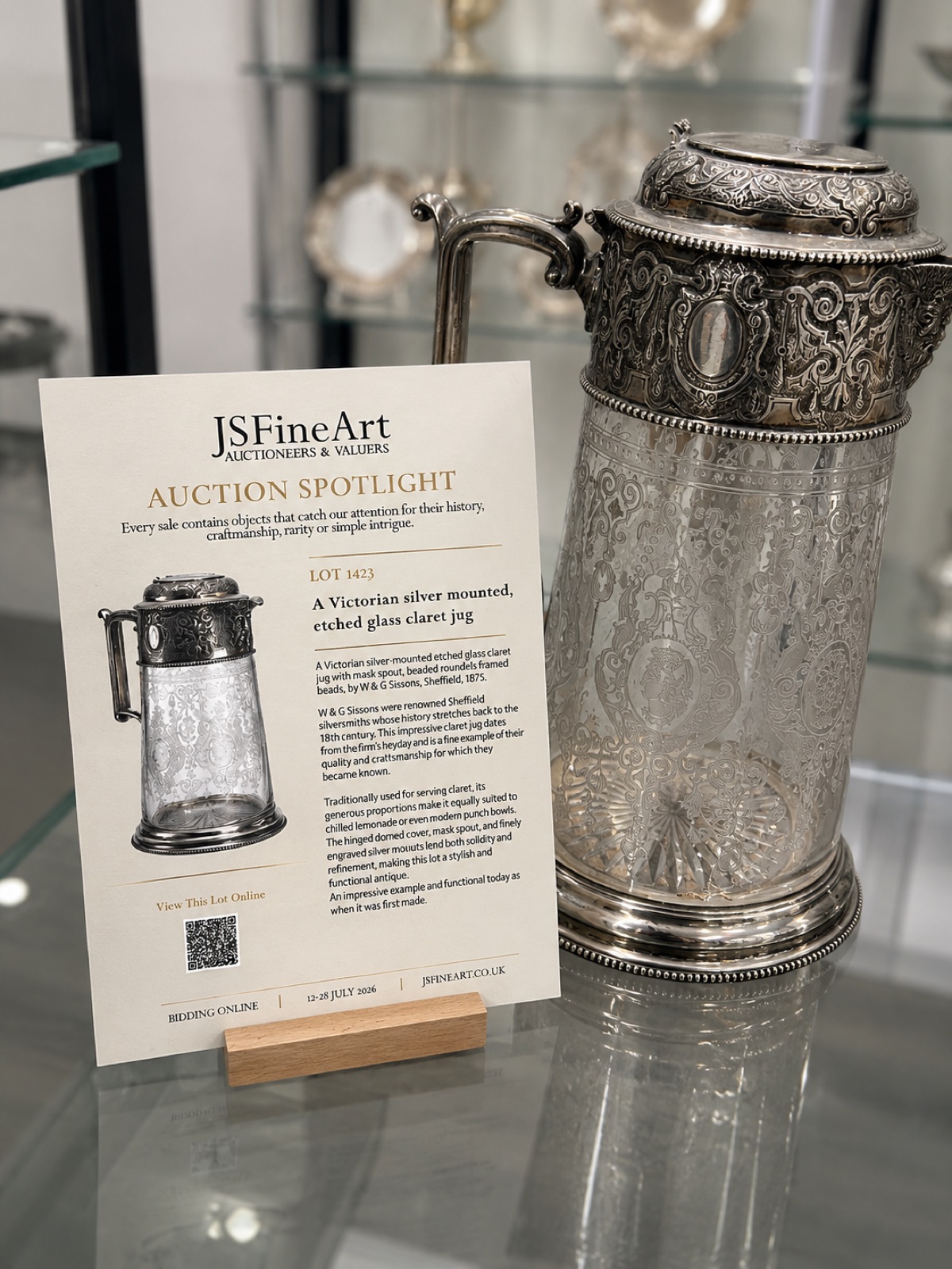 Auction spotlight card designed and printed for JS Fine Art